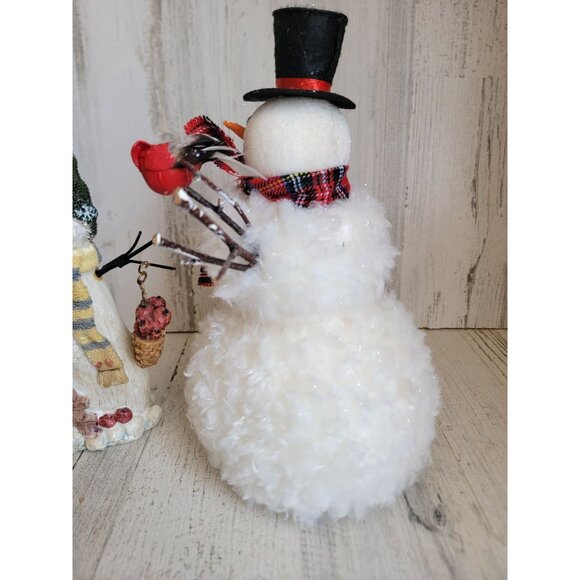 Unique snowman couple red cardinal bird variety Xmas set decor - Picture 7 of 9